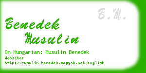 benedek musulin business card